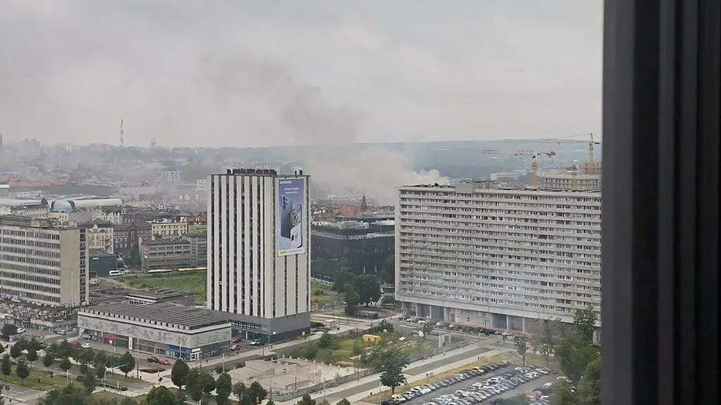 Pożar w centrum Katowic