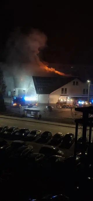 Pożar supermarketu w Płońsku