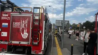 Straż pożarna przy metrze Dworzec Gdański