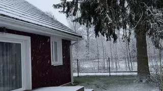 Śnieg w miejscowości Parośla (Lubelskie)