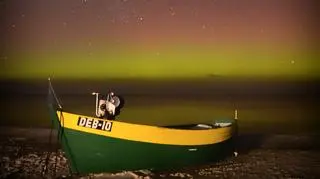 Zorza polarna widziana z Polski 24.02.2025, Dębki (Pomorskie)