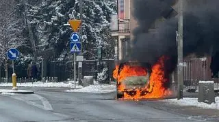 Pożar samochodu Warszawa Wesoła