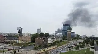 Fire in the center of Katowice