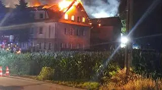 Pożar hotelu w Nowym Brzesku (Małopolskie)