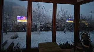 Śnieg w Sanoku (Podkarpackie) 