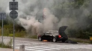 Pożar auta przy Cytadeli