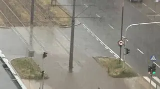 Po deszczach, ulica Puławska w Warszawie 