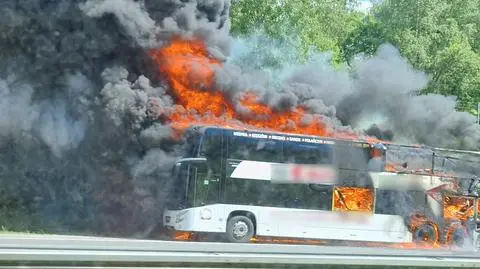 Pożar autobusu na A4 pod Krakowem