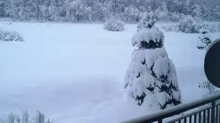 Zima w miejscowości Lesko (Podkarpackie)