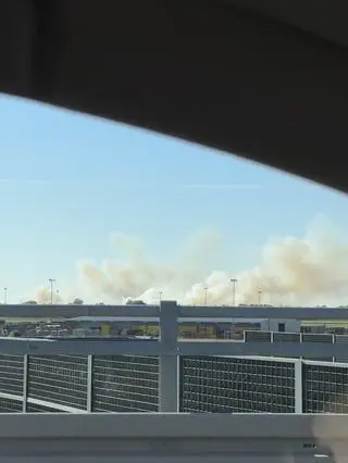 Pożar pól koło Pruszkowa