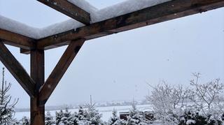 Śnieg w miejscowości Wielącza (Lubelskie)