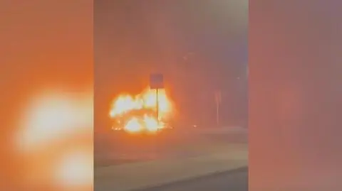 Pożar kampera w Ustce