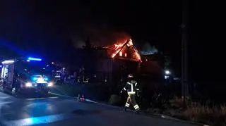 Pożar hotelu w Nowym Brzesku (Małopolskie)