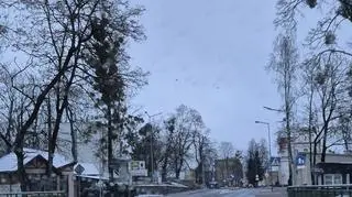 Śnieg w Węgorzewie (Warmińsko-Mazurskie) 
