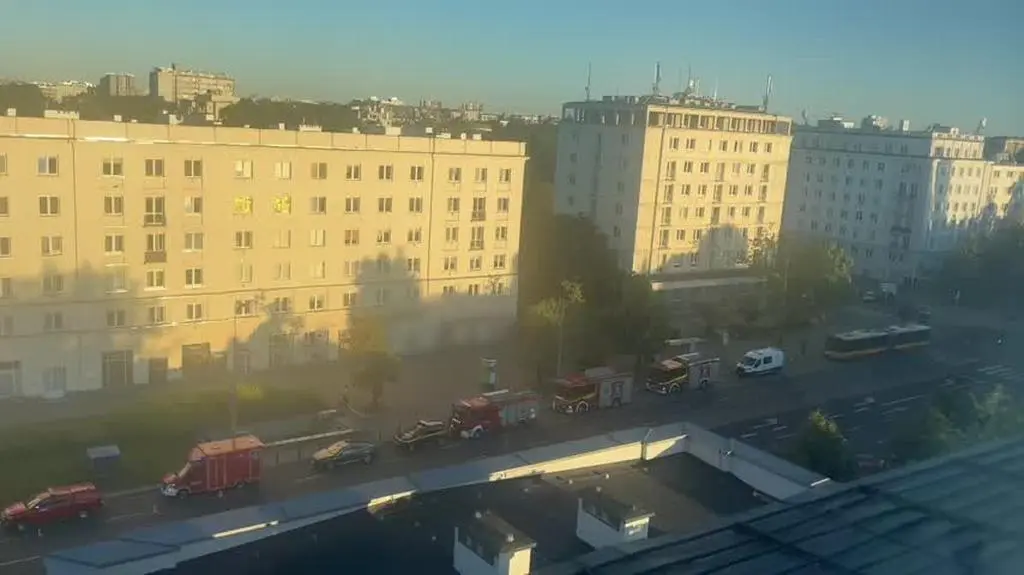 Straż pożarna przy metrze Racławicka 