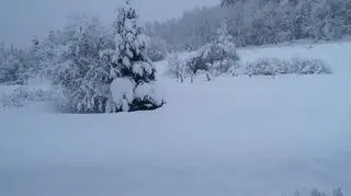 Zima w miejscowości Lesko (Podkarpackie)