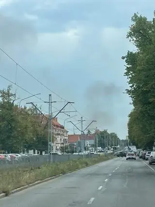 Ogień pojawił się w budynku technicznym