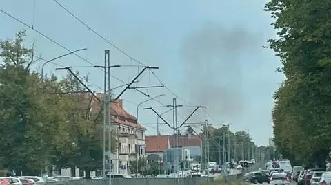 Pożar budynku technicznego w Szczecinie 
