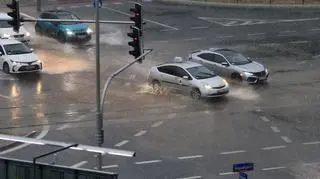 Ulewa na warszawskim Mokotowie