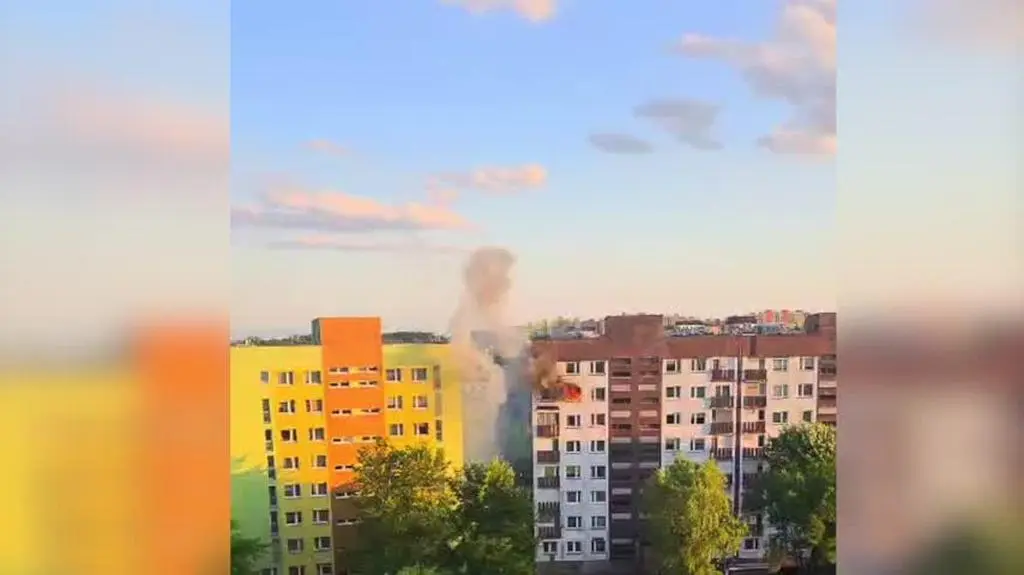 Pożar w bloku w Sosnowcu 