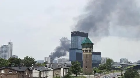 Pożar w centrum Katowic
