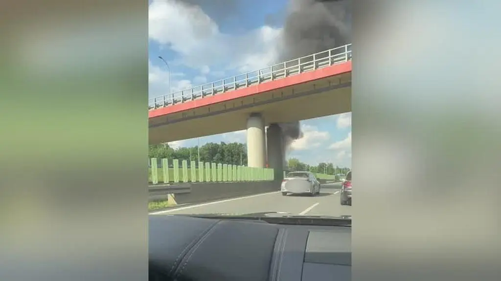 Pożar tira na obwodnicy Krakowa