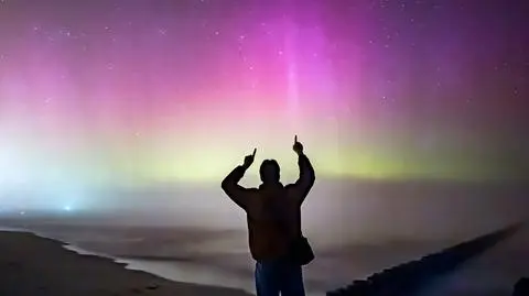 Zorza polarna we Władysławowie (Pomorskie)