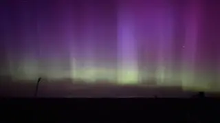 Zorza polarna (aurora borealis) w miejscowości Rowy
