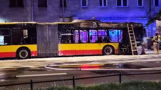 Pożar autobusu na ul. Globusowej