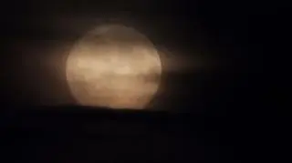 Pełnia Koźlego Księżyca zza chmur, 	
Ornontowice (Śląskie)