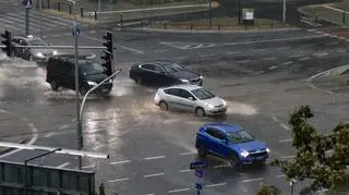 Ulewa na warszawskim Mokotowie