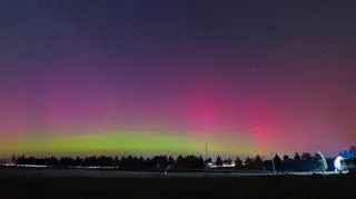 Zorza polarna po raz kolejny pojawiła się nad Węgorzewem (Warmińsko-mazurskie)