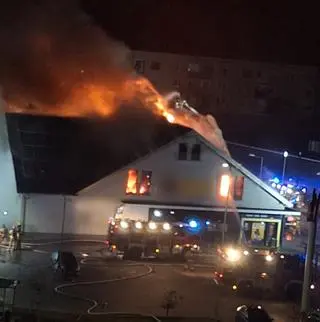 Pożar supermarketu w Płońsku