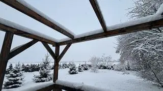 Śnieg w miejscowości Wielącza (Lubelskie)