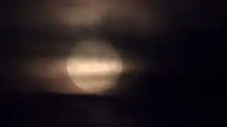 Pełnia Koźlego Księżyca zza chmur, 	
Ornontowice (Śląskie)