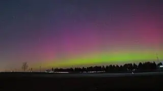 Zorza polarna po raz kolejny pojawiła się nad Węgorzewem (Warmińsko-mazurskie)