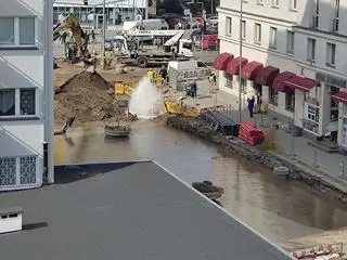 Zdarzenie na budowie trasy tramwajowej 