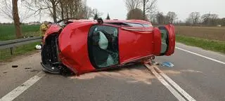 Wypadek koło miejscowości Poganice