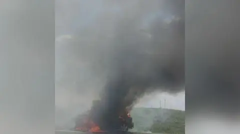 Pożar samochodu na A4