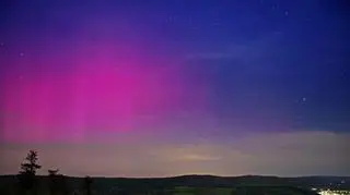 Zorza polarna nad Bieszczadami