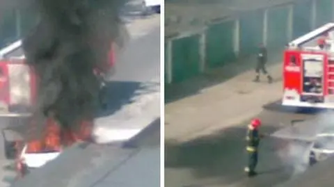 Ogień strawił Golfa