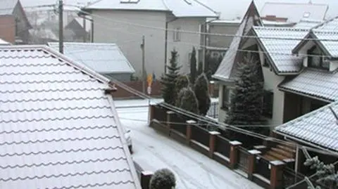 Śnieg przykrył drogi i dachy
