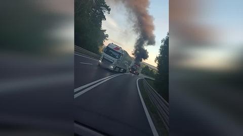 Pożar samochodu dostawczego, woj. świętokrzyskie