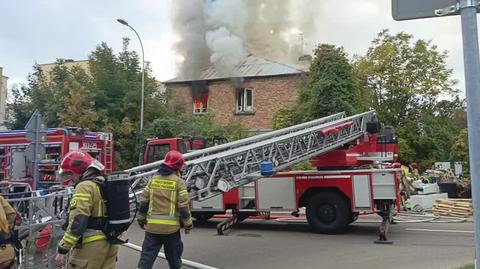 Pożar budynku w Białymstoku