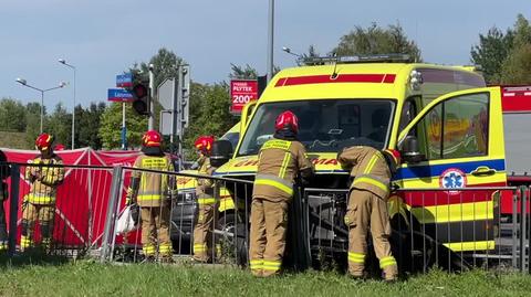 Wypadek z udziałem karetki w Warszawie 