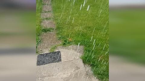 Potężne oberwanie chmury grad i deszcz, Dzwonowa (Podkarpackie)