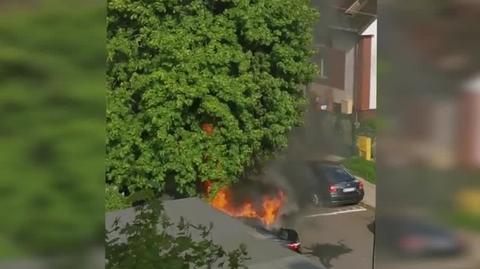 Pożar auta w Płocku