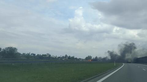 Pożar samochodu osobowego na A2 