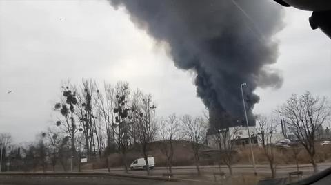 Pożar w Gdańsku. Widok z Sucharskiego
