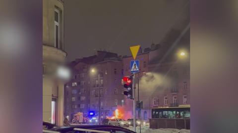 Pożar samochodu, Warszawa